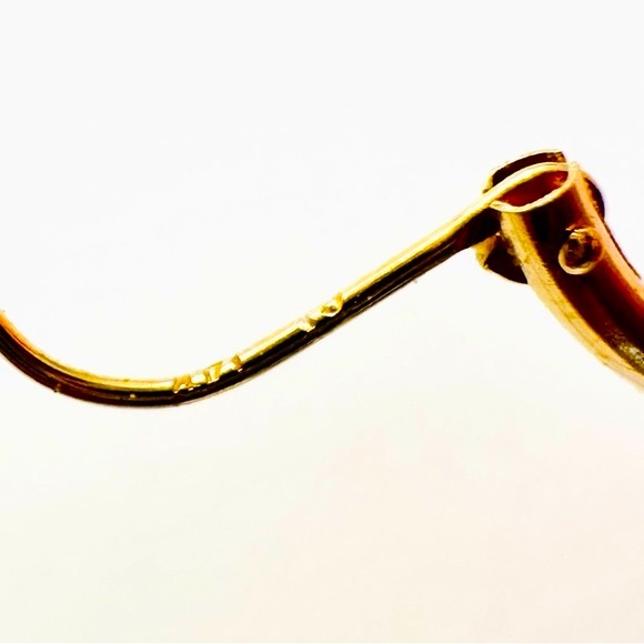 Vintage 14 KT Gold Hoop Dainty Earrings - Picture 3 of 11